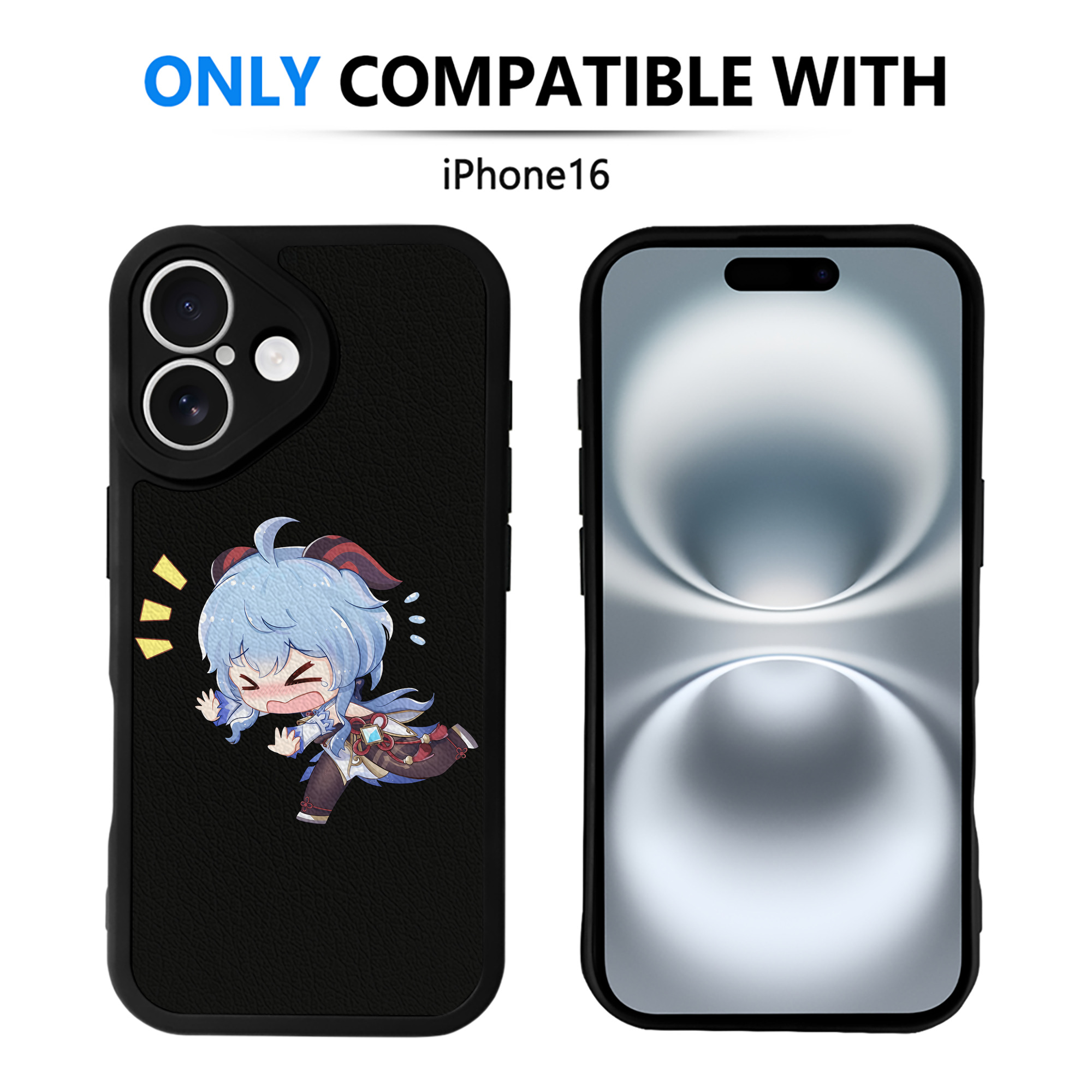 げんし神 甘雨 かんう genshin Ganyu 【iPhone 16シリーズ対応】シリコンスマホケース（レザー調） 材質：シリコン